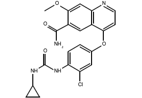 4-[3-Chloro-4-(cyclopropylaminocarbonyl)aminophenoxy]-7-methoxy-6-quinolinecarboxamide structure, CAS 417716-92-8