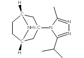 (1R,3s,5S)-3-(3-Isopropyl-5-methyl-4H-1,2,4-triazol-4-yl)-8-azabicyclo[3.2.1]octane structure, CAS 423165-07-5