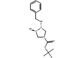 (3R,4R)-N-Boc-3-(benzylamino)-4-hydroxypyrrolidine structure, CAS 429673-83-6