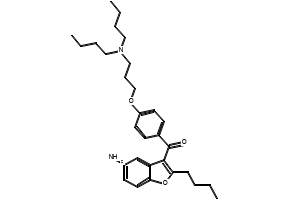 (2-Butyl-5-nitro-3-benzofuranyl)[4-[3-(dibutylamino)propoxy]phenyl]methanone hydrochloride structure, CAS 437651-47-3