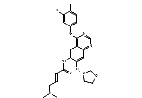N-[4-[(3-Chloro-4-fluorophenyl)amino]-7-[[(3S)-tetrahydro-3-furanyl]oxy]-6-quinazolinyl]-4-(dimethylamino)-2-butenamide structure, CAS 439081-18-2