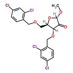 1-O-Methyl-3,5-bis-O-[(2,4-dichlorophenyl)methyl]-alpha-D-erthro-pentofuranoside-2-ulose structure, CAS 443642-30-6