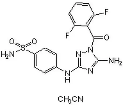 4-[[5-Amino-1-(2,6-difluorobenzoyl)-1H-1,2,4-triazol-3-yl]amino]benzenesulfonamide structure, CAS 443797-96-4