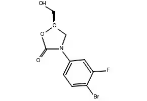 (5R)-3-(4-Bromo-3-fluorophenyl)-5-hydroxymethyloxazolidin-2-one structure, CAS 444335-16-4