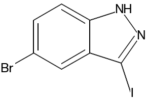5-Bromo-3-iodo-1H-indazole structure, CAS 459133-66-5