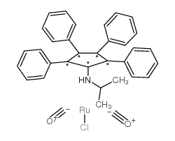 Chlorodicarbonyl[1-(isopropylamino)-2,3,4,5-tetraphenylcyclopentadienyl]ruthenium(II) structure, CAS 470688-18-7