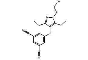 3-Cyano-5-[[3,5-diethyl-1-(2-hydroxyethyl)-1H-pyrazol-4-yl]oxy]benzonitrile structure, CAS 473921-12-9