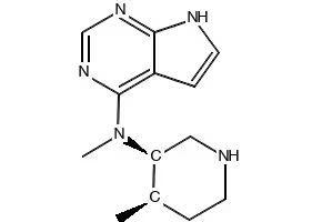 N-Methyl-N-((3R,4R)-4-methylpiperidin-3-yl)-7H-pyrrolo[2,3-d]pyrimidin-4-amine structure, CAS 477600-74-1