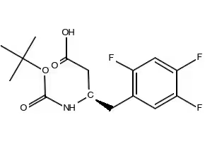 Boc-(R)-3-Amino-4-(2,4,5-trifluorophenyl)butanoic acid structure, CAS 486460-00-8