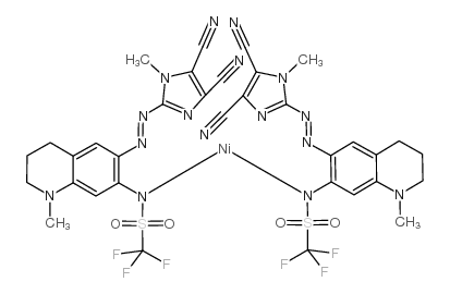 Bis[N-[6-[2-(4,5-dicyano-1-methyl-1H-imidazol-2-yl-N3)diazenyl-N1]-1,2,3,4-tetrahydro-1-methyl-7-quinolinyl]-1,1,1-trifluoromethanesulfonamidato-N]nickel structure, CAS 494197-74-9