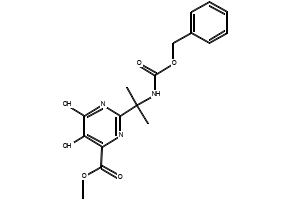 Methyl 2-(2-(benzyloxycarbonylamino)propan-2-yl)-5-hydroxy-6-oxo-1,6-dihydropyrimidine-4-carboxylate structure, CAS 519032-08-7