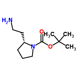 (R)-2-(Aminoethyl)-1-N-Boc-pyrrolidine structure, CAS 550378-07-9