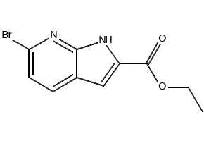 Ethyl 6-bromo-1H-pyrrolo[2,3-b]pyridine-2-carboxylate structure, CAS 577711-94-5