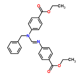N,N'-Bis(4-ethoxycarbonylphenyl)-N-benzylformamidine structure, CAS 586400-06-8