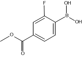 2-Fluoro-4-methoxycarbonylphenylboronic acid structure, CAS 603122-84-5