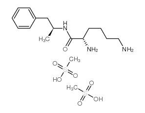 Lisdexamfetamine dimesylate structure, CAS 608137-33-3