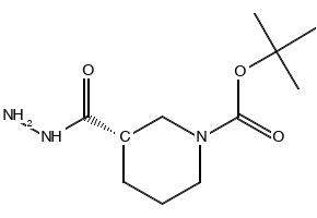 1-Boc-piperidine-3-carboxylhydrazide structure, CAS 625470-88-4