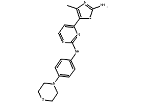 4-(2-Amino-4-methyl-5-thiazolyl)-N-[4-(4-morpholinyl)phenyl]-2-pyrimidinamine structure, CAS 693228-63-6