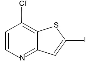 7-Chloro-2-iodothieno[3,2-b]pyridine-6-carbonitrile structure, CAS 700844-17-3