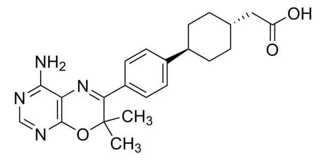 trans-4-[4-(4-Amino-7,7-dimethyl-7H-pyrimido[4,5-b][1,4]oxazin-6-yl)phenyl]cyclohexaneacetic acid structure, CAS 701232-20-4