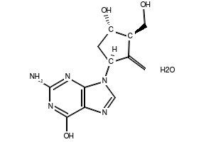 2-Amino-9-[(1S,3R,4S)-4-(dimethylphenylsilyl)-3-(hydroxymethyl)-2-methylenecyclopentyl]-1,9-dihydro-6H-purin-6-one structure, CAS 701278-07-1