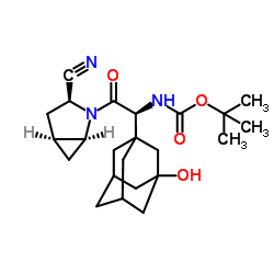 N-[(1S)-2-[(1S,3S,5S)-3-Cyano-2-azabicyclo[3.1.0]hex-2-yl]-1-(3-hydroxytricyclo[3.3.1.13,7]dec-1-yl)-2-oxoethyl]carbamic acid 1,1-dimethylethyl ester structure, CAS 709031-43-6
