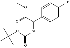 (4-Bromophenyl)-tert-butoxycarbonylaminoacetic acid methyl ester structure, CAS 709665-73-6