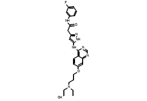5-[[7-[3-[Ethyl[2-(phosphonooxy)ethyl]amino]propoxy]-4-quinazolinyl]amino]-N-(3-fluorophenyl)-1H-pyrazole-3-acetamide dihydrochloride structure, CAS 722543-50-2