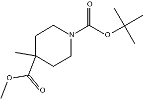 1-Boc-4-methylpiperidine-4-carboxylic acid methyl ester structure, CAS 724790-59-4
