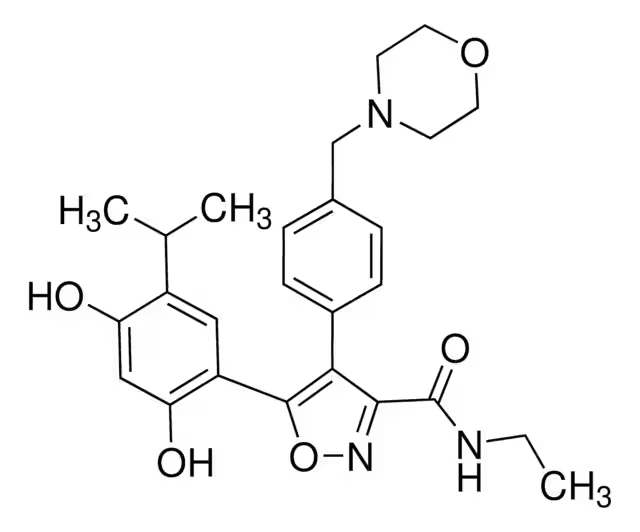 5-[2,4-Dihydroxy-5-isopropylphenyl]-N-ethyl-4-[4-(4-morpholinylmethyl)phenyl]-3-isoxazolecarboxamide structure, CAS 747412-49-3
