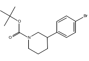 3-(4-Bromophenyl)piperidine-1-carboxylic acid tert-butyl ester structure, CAS 769944-73-2