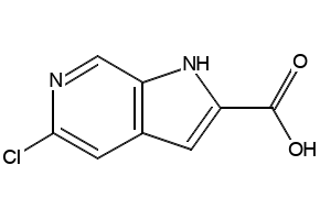 5-Chloro-1H-pyrrolo[2,3-c]pyridine-2-carboxylic acid structure, CAS 800401-68-7