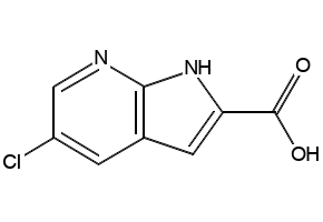 5-Chloro-1H-pyrrolo[2,3-b]pyridine-2-carboxylic acid structure, CAS 800401-84-7