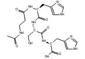 N-Acetyl-beta-alanyl-L-histidyl-L-seryl-L-histidine structure, CAS 820959-17-9