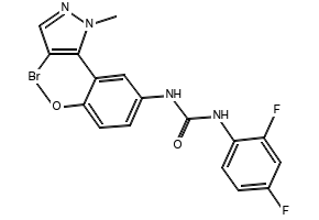 1-[3-(4-Bromo-1-methyl-1H-pyrazol-5-yl)-4-methoxyphenyl]-3-(2,4-difluorophenyl)urea structure, CAS 839713-36-9
