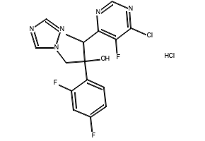 3-(6-Chloro-5-fluoropyrimidin-4-yl)-2-(2,4-difluorophenyl)-1-(3-chloro-1H-1,2,4-triazol-1-yl)butan-2-ol hydrochloride structure, CAS 848469-29-4