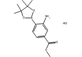 (2-Amino-4-methoxycarbonylphenyl)boronic acid pinacol ester hydrochloride structure, CAS 850567-49-6