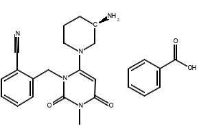 Alogliptin benzoate structure, CAS 850649-62-6