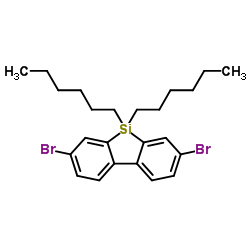2,7-Dibromo-9,9'-dihexyl-9H-9-dibenzosilole structure, CAS 852138-90-0