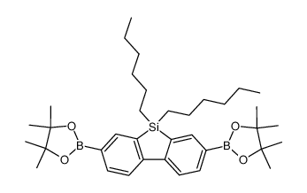 9,9-Dihexyl-9H-9-silafluorene-2,7-bis(boronic acid pinacol ester) structure, CAS 852138-91-1