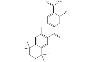 4-[1-Hydroxy-1-(5,6,7,8-tetrahydro-3,5,5,8,8-pentamethyl-2-naphthalenyl)ethyl]benzoic acid structure, CAS 852524-20-0