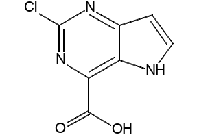 4-Chloro-5H-pyrrolo[3,2-d]pyrimidine-7-carboxylic acid structure, CAS 853058-43-2