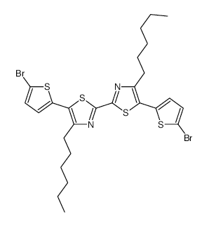 5,5'-Bis(5-bromo-2-thienyl)-4,4'-dihexyl-2,2'-bithiazole structure, CAS 853722-91-5