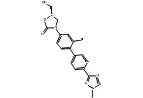 3-[3-Fluoro-4-[6-(2-methyl-2H-tetrazol-5-yl)-3-pyridinyl]phenyl]-5-(hydroxymethyl)-2-oxazolidinone structure, CAS 856866-72-3