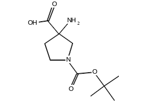 3-Amino-1-Boc-pyrrolidine-3-carboxylic acid structure, CAS 862372-66-5