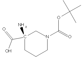 (R)-1-Boc-3-Aminopiperidine-3-carboxylic acid structure, CAS 862372-86-9