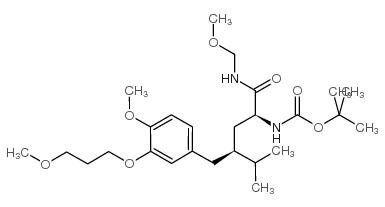 [(1S,3S)-3-[[4-Methoxy-3-(3-methoxypropoxy)phenyl]methyl]-1-[(methoxymethylamino)carbonyl]-4-methylpentyl]carbamic acid 1,1-dimethylethyl ester structure, CAS 866030-36-6