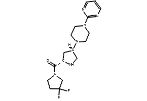 (3,3-Difluoropyrrolidin-1-yl)[(2S,4S)-4-[4-(pyrimidin-2-yl)piperazin-1-yl]pyrrolidin-2-yl]methanone structure, CAS 869490-23-3