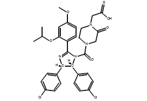 2-[4-[[(4S,5R)-4,5-Bis(4-chlorophenyl)-2-[4-(1,1-dimethylethyl)-2-ethoxyphenyl]-4,5-dihydro-1H-imidazol-1-yl]carbonyl]-1-piperazinyl]-1-(4-morpholinyl)ethanone structure, CAS 870120-40-4