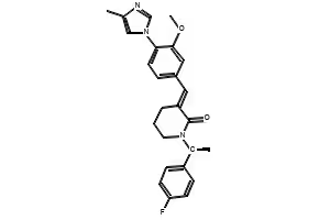 (E)-1-[(1S)-1-(4-Fluorophenyl)ethyl]-3-[3-methoxy-4-(4-methyl-1H-imidazol-1-yl)benzylidene]piperidin-2-one structure, CAS 870843-42-8